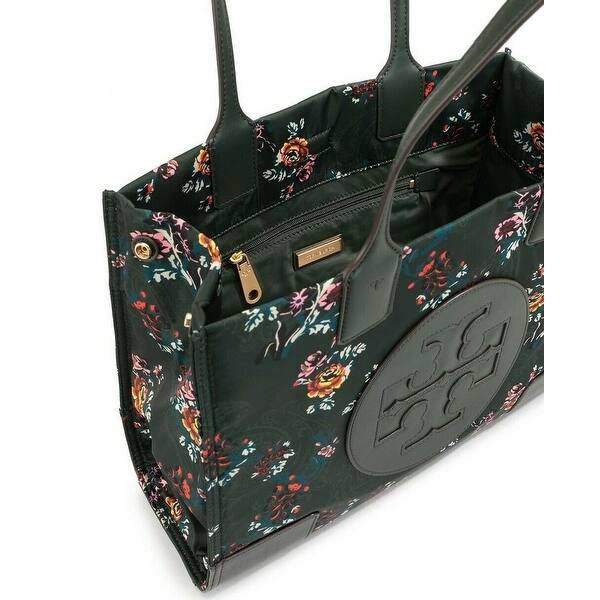Tory Burch Ella Printed Logo Mini Nylon Tote Bag In Green French Paisley On Sale Overstock
