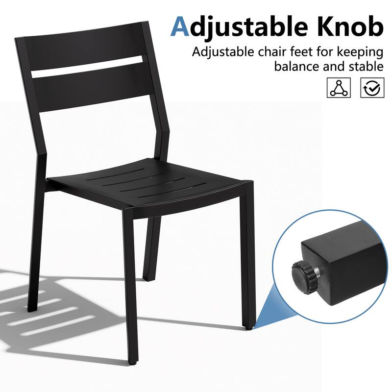 VredHom Outdoor Patio Dining Chairs All-Aluminum Stackable Chair