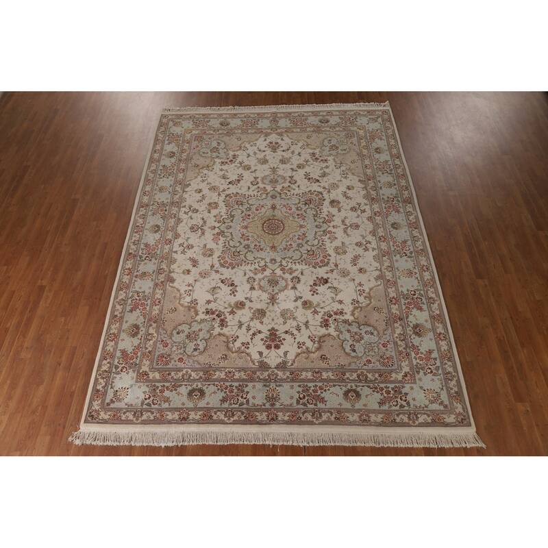 Vegetable Dye Tabriz Chinese Area Rug Handmade Wool Carpet - 8'8" x 11'6"
