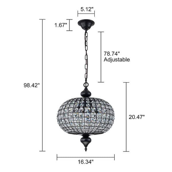 dimension image slide 4 of 7, Retro French 4/5-Light Antique Brass Globe Crystal Chandelier for Living/Dining Room
