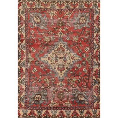 Hand Knotted Oriental 100% Wool Carpet Traditional Floral Oranges & Rust Bakhtiari Area Rug - 6' 2'' X 4' 7''
