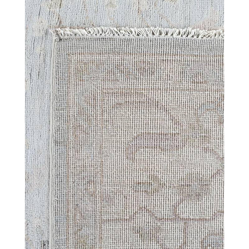 Floral One-of-a-Kind Hand-Knotted Area Rug - Light Blue - 8' 2" x 9' 6"