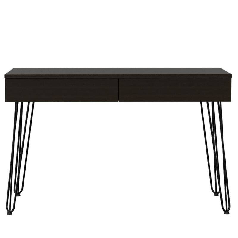 2 Drawers Computer Desk with Hairpin Legs,Computer Table for Living Room Bedroom