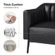 preview thumbnail 8 of 43, Alfons Industrial Leather Chair with Channel Tufting and Metal Leg by HULALA HOME