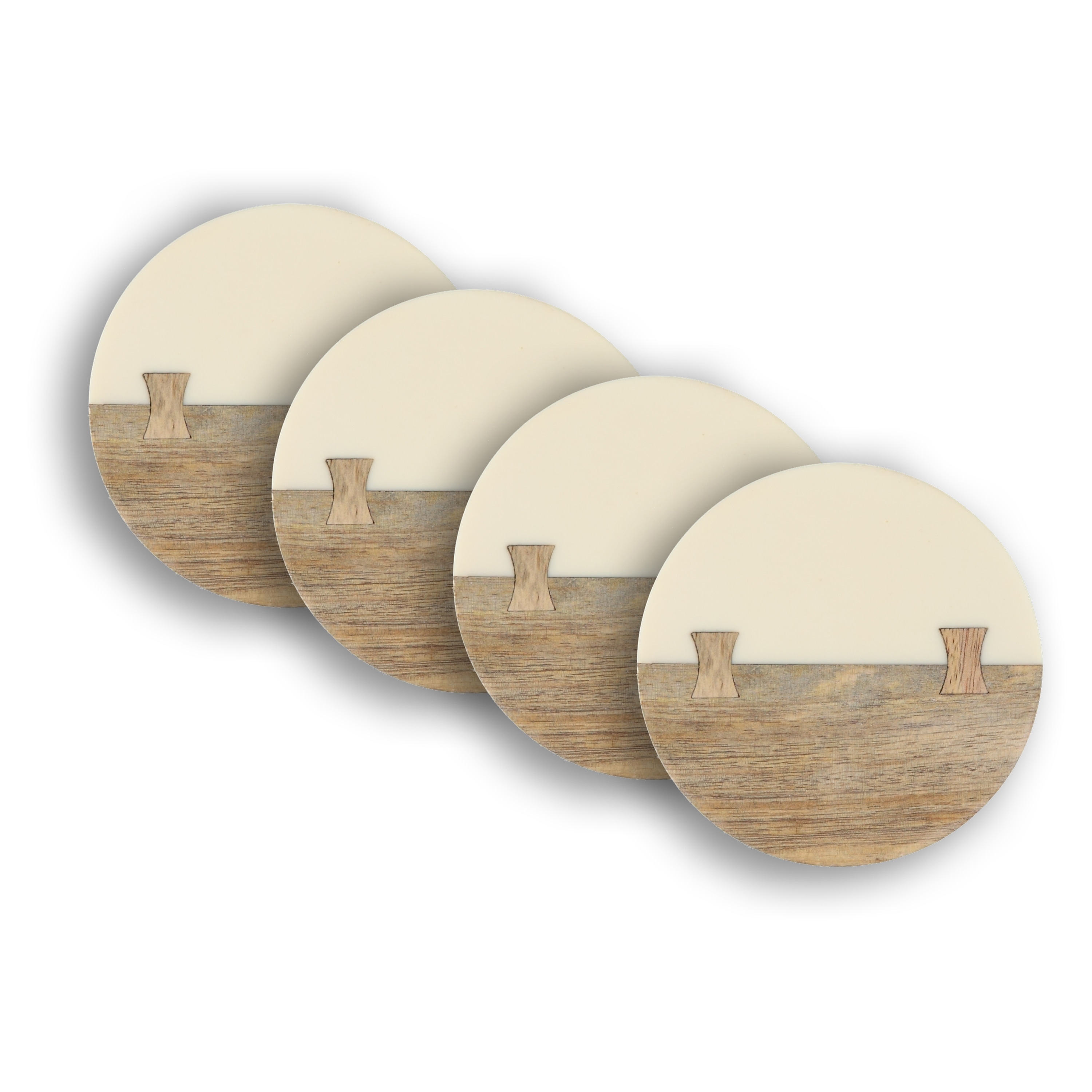 BEHR & CO Geo Circle Coasters, Brass - Set of Four