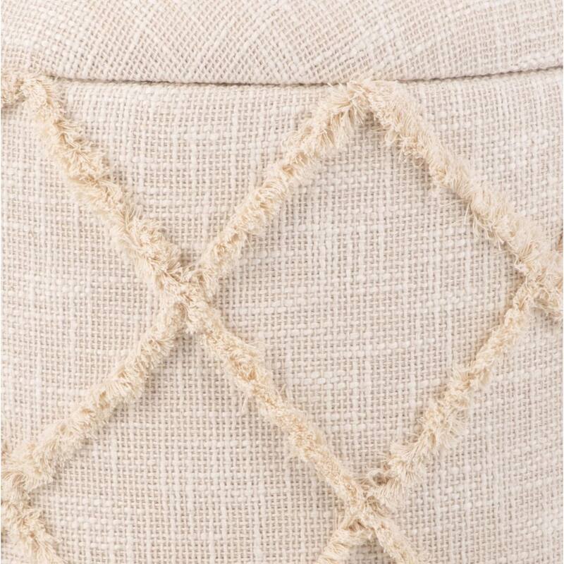 Handwoven Fabric Storage Ottoman