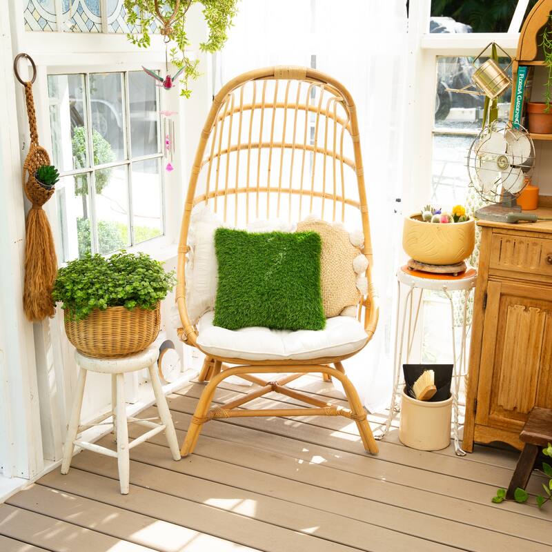 15-in UV Resistant Artificial Grass Pillow Cushion (Indoor/Outdoor)