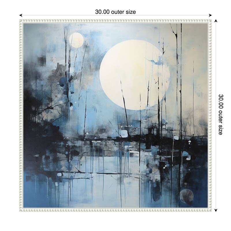 Illuminating Moon by Tradelink inhouse artist Framed Canvas Wall Art Print - 30 x 30 in