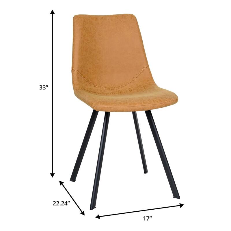 Markley Modern PU Leather Upholstered Ergonomic Mid-Back Accent Chair with Metal Legs Set of 4