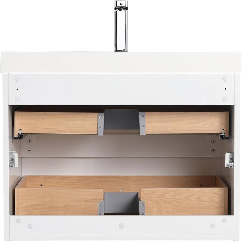 Blossom 30 Inch All Wood Wall Mounted Floating Bathroom Vanity with Sink