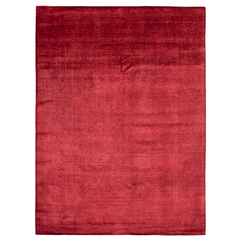 ECARPETGALLERY Hand-knotted Vibrance Red Wool Rug - 8'10 x 11'11 - Red - 8'10 x 11'11