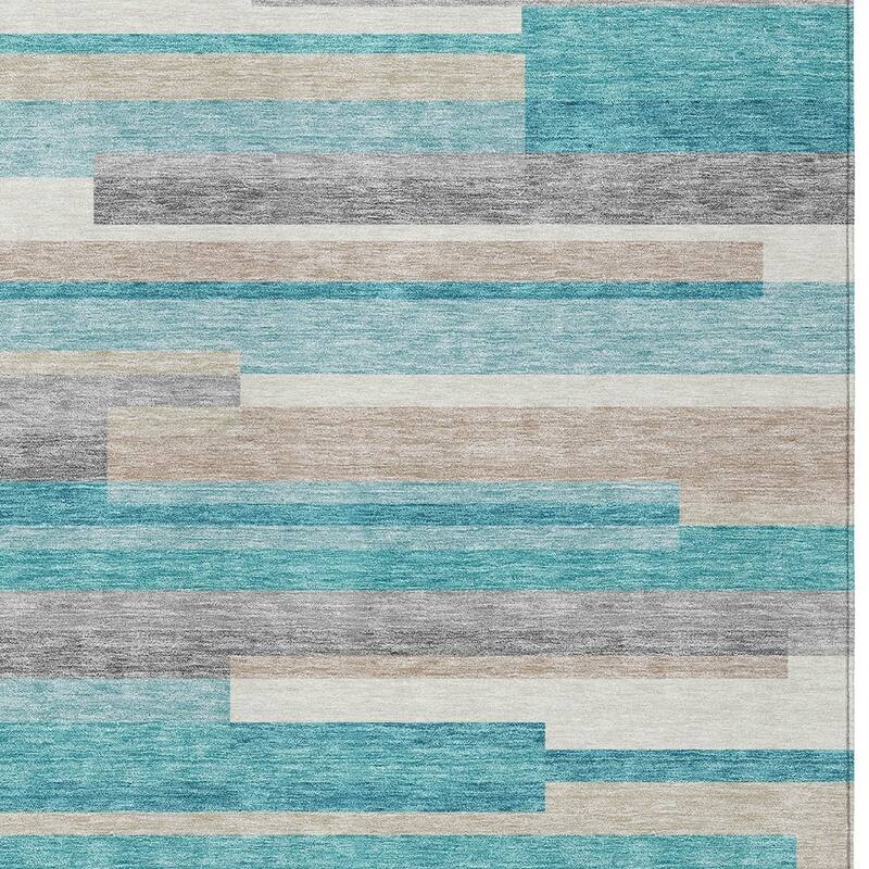 HomeRoots Striped Transitional Rectangle Outdoor Rug