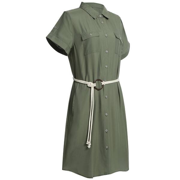 Women S Plus Size Summer Short Sleeve Midi Dress Tencel Shirt Dress Overstock 31524567 Women's cropped fleece training crew (plus size). usd