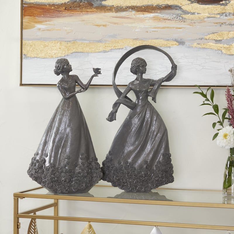 Resin People Sculpture - Set of 2 - Roche River Decor