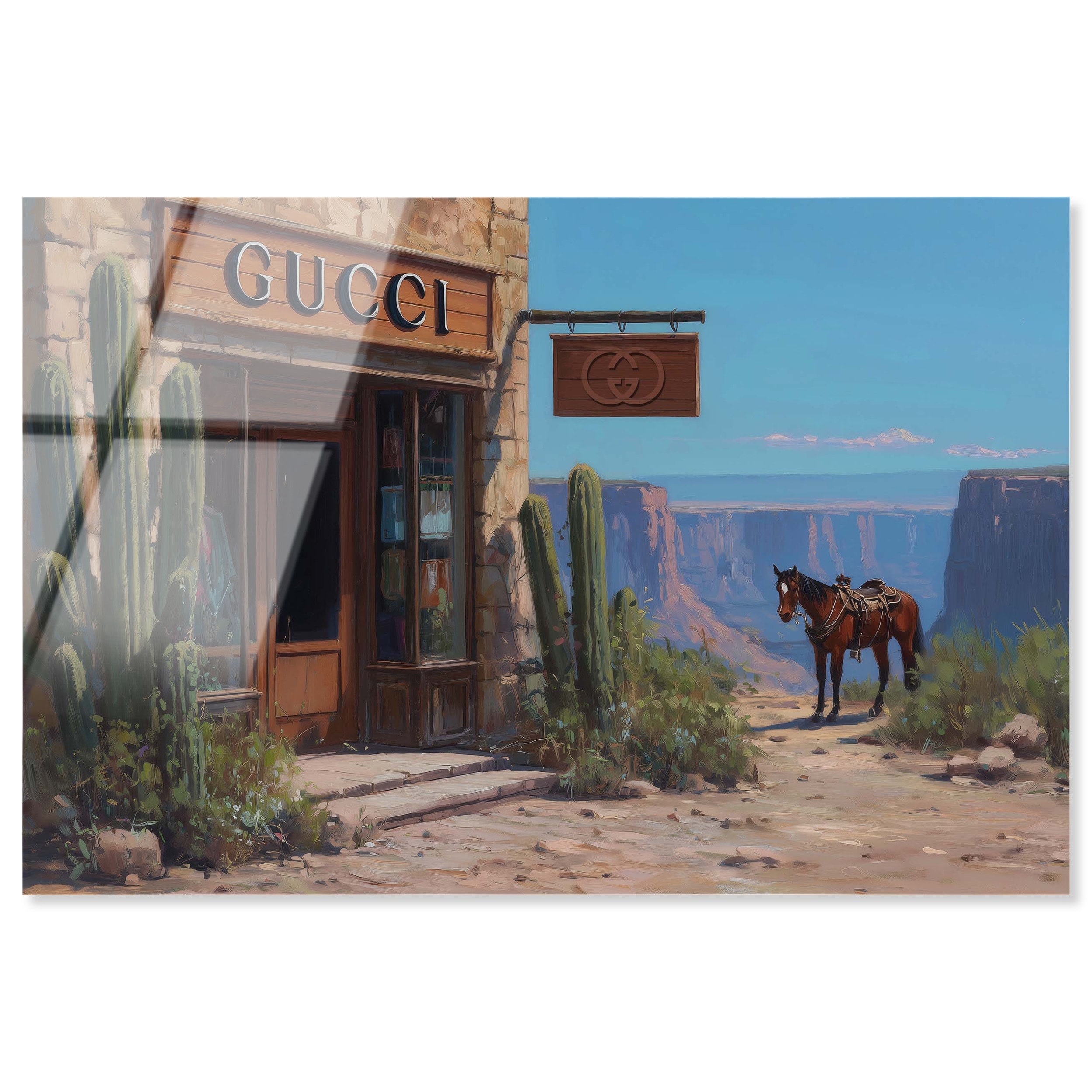 The Western Storefront Glam Wall Art Acrylic Print by Art Remedy