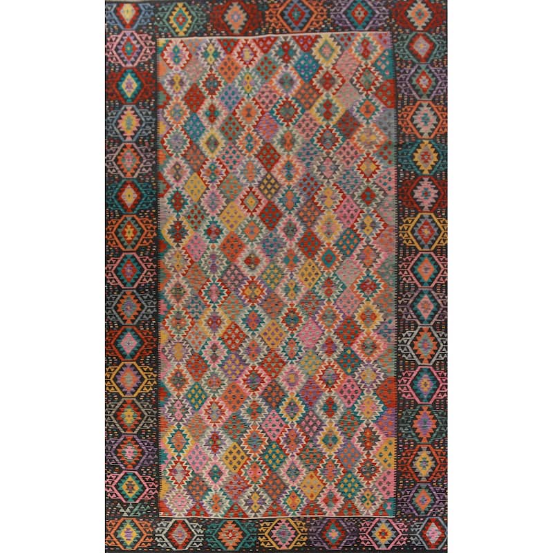 All-Over Kilim Oriental Large Rug Hand-Woven Wool Carpet - 10'3"x 16'4"