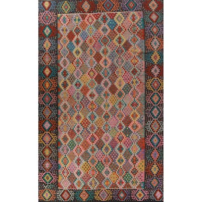 All-Over Kilim Oriental Large Rug Hand-Woven Wool Carpet - 10'3"x 16'4"