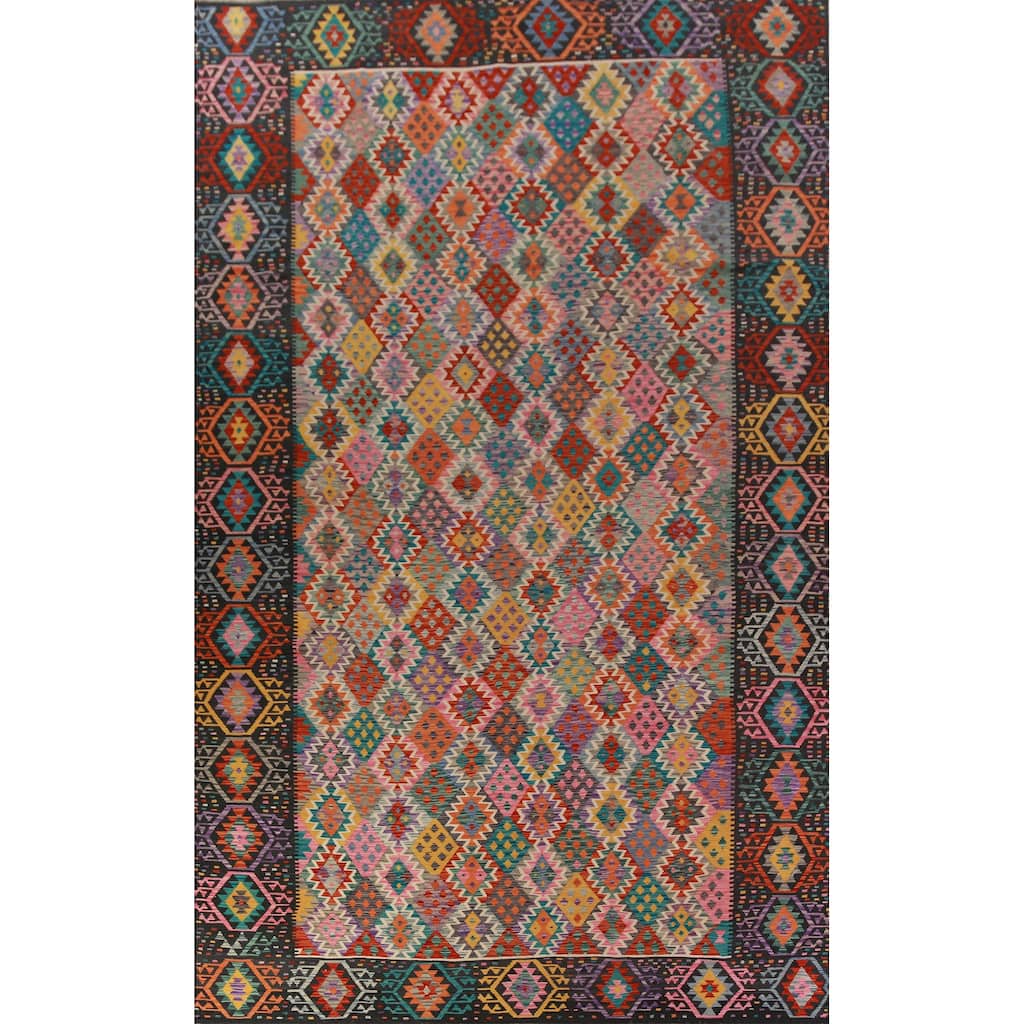 All-Over Kilim Oriental Large Rug Hand-Woven Wool Carpet - 10'3"x 16'4"