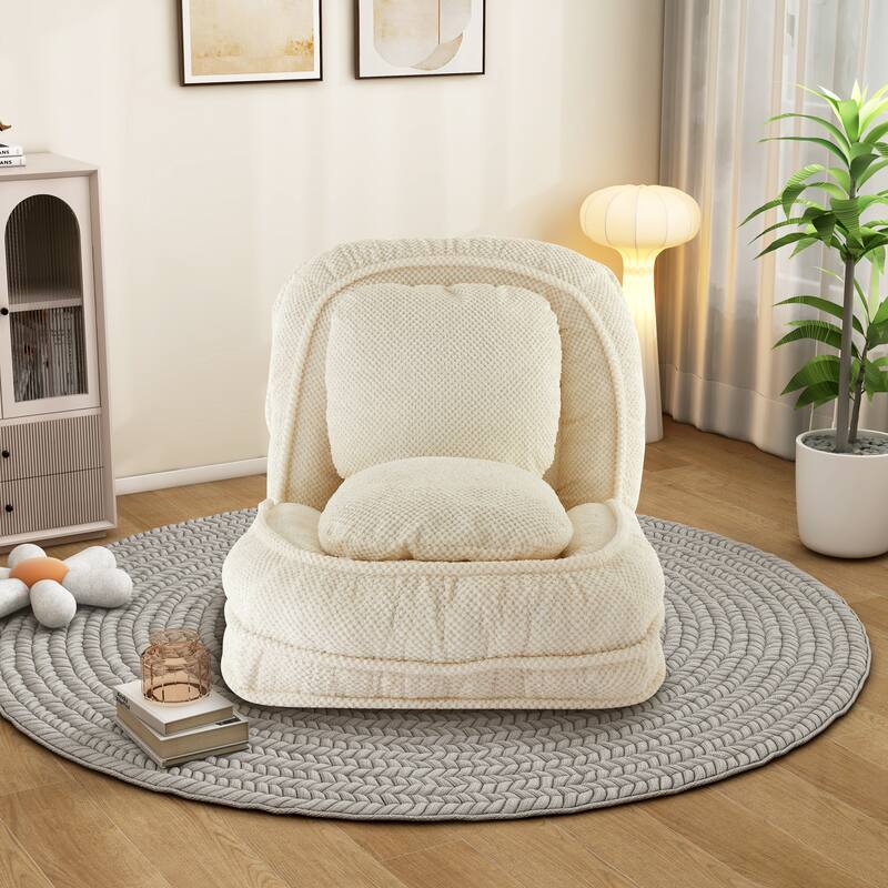 Modern Convertible Accent Chair, Adjustable Floor Lazy Sofa Couch