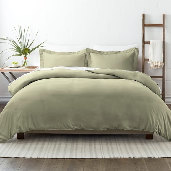 Becky Cameron Oversized 3-piece Microfiber Duvet Cover Set - Sage - King - Cal King