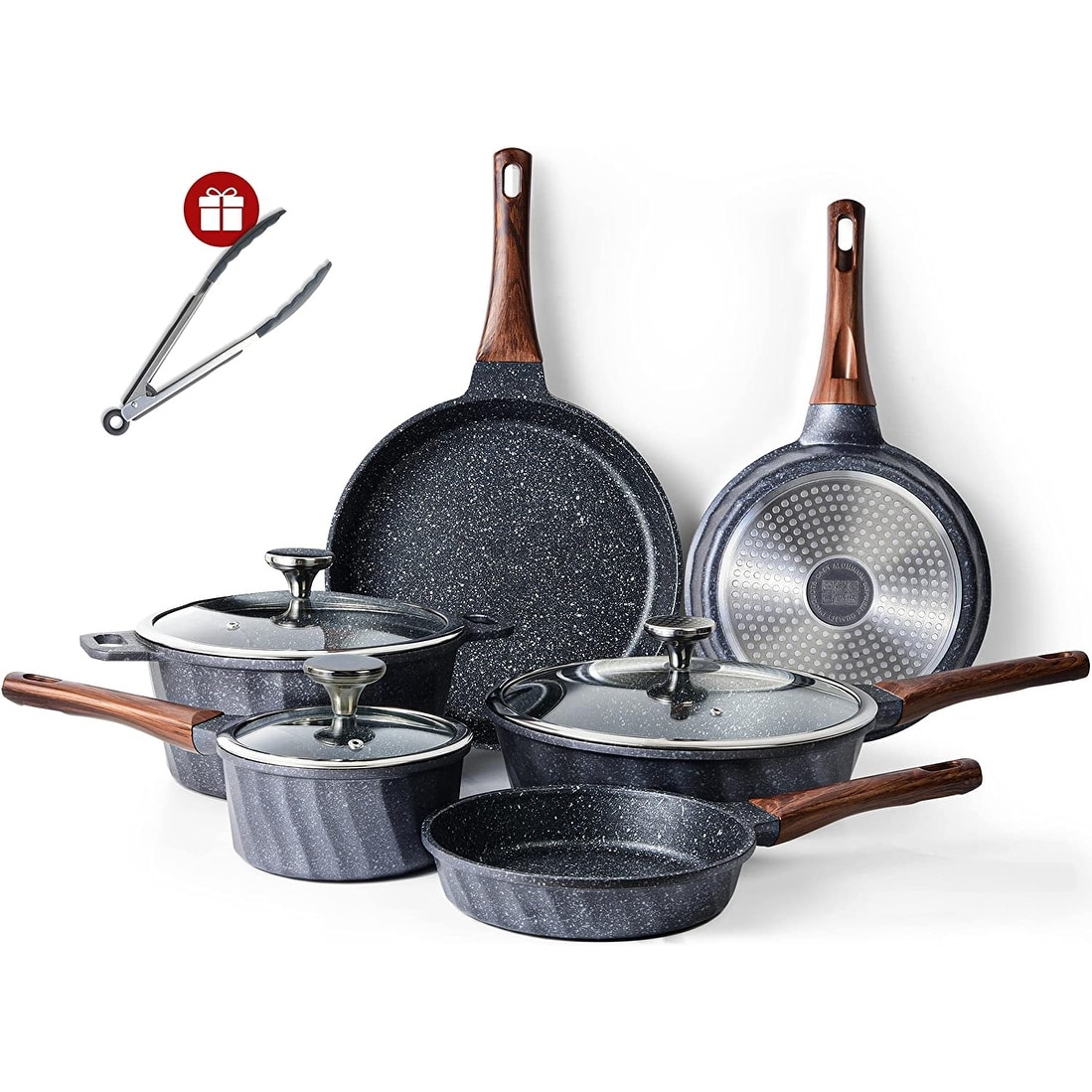 Induction Pots and Pans Set Non-stick Granite Kitchen Cookware Sets  Nonstick Kitchenware Pans for Cooking Pot and Pan Set - Bed Bath & Beyond -  37523253