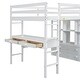 preview thumbnail 6 of 13, Full Size Loft Bed with Built-in Desk with Two Drawers,and Storage Shelves and Drawers,White