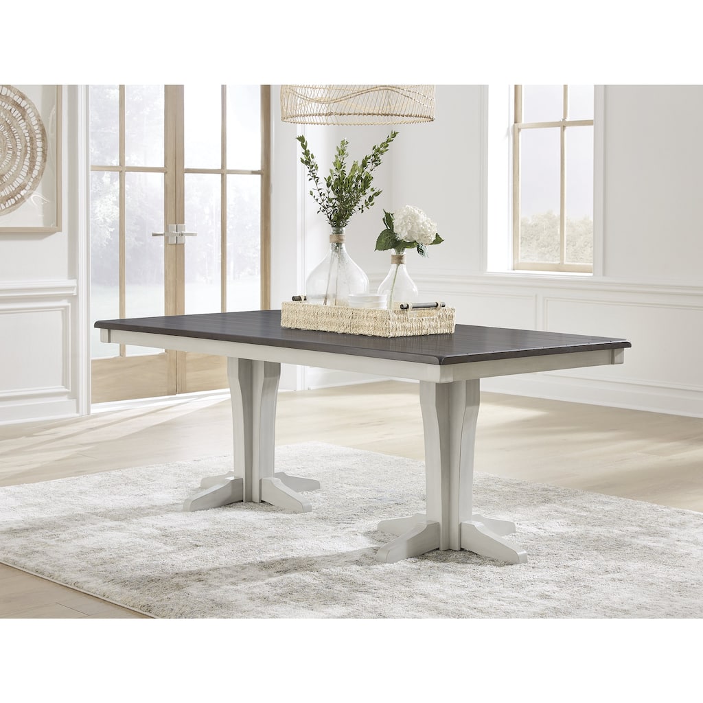 Signature Design by Ashley Darborn Brown/White Dining Table - 40" W x 78" D x 30" H