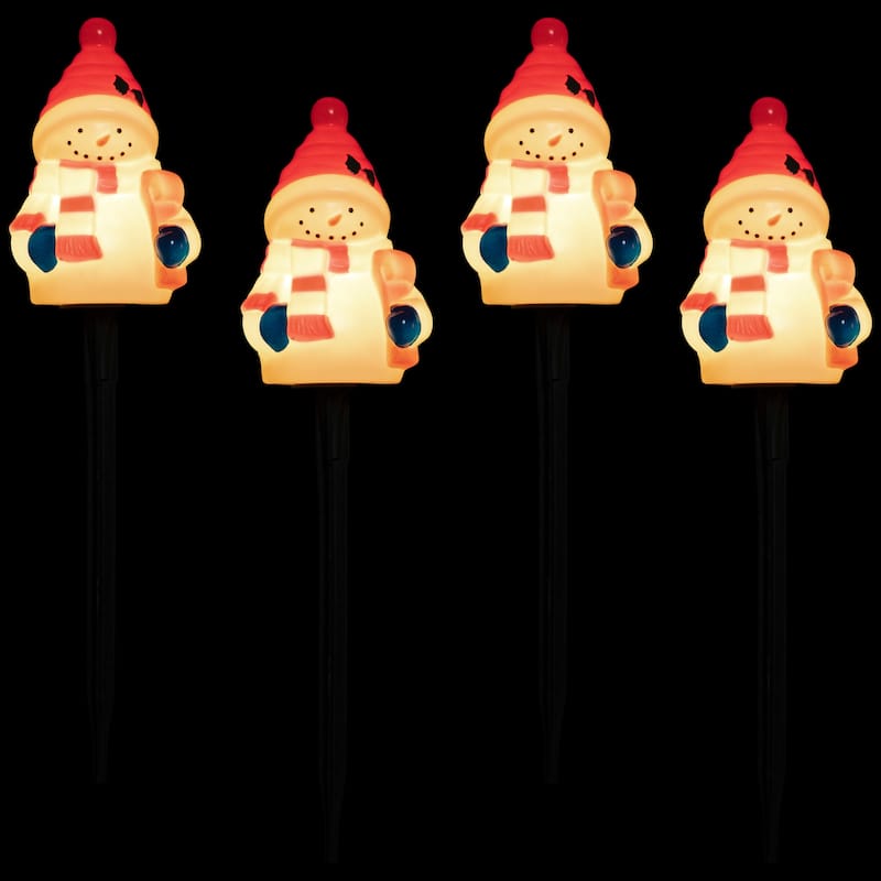 Set of 4 Jolly Snowmen Christmas Pathway Markers 16"
