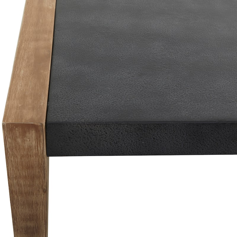 Wood Outdoor Coffee Table with Wood Legs - Dark Gray - Roche River Decor
