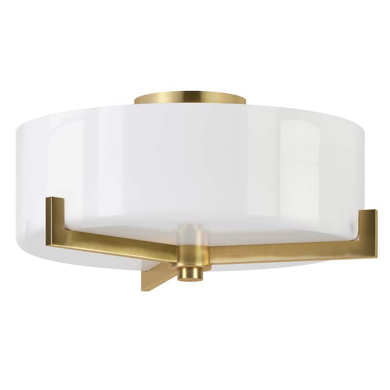 Hamlin 17.5" Wide 2-Light Semi Flush Mount with Glass Shade