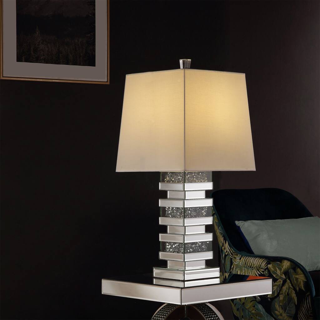 Table Lamp, Mirrored & Faux Diamonds