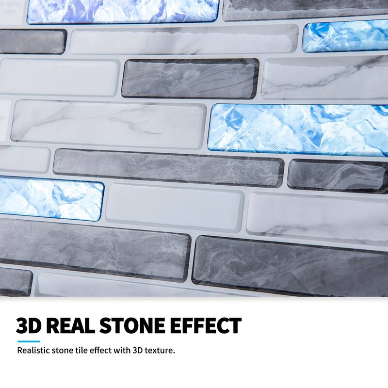Art3d 10-Sheet Self Adhesive Backsplash Tile 12 in. x 12in. Marble Design
