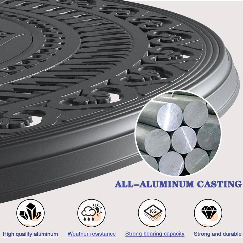 39.37-inch Cast Aluminum Patio Dining Round Table