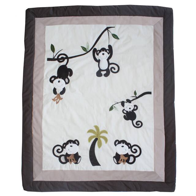 BabyFad Monkey 9 piece Boys' Baby Crib Bedding Set