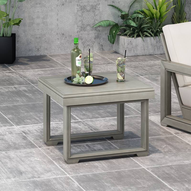 Westchester Acacia Wood Side Table by Christopher Knight Home - Light Gray