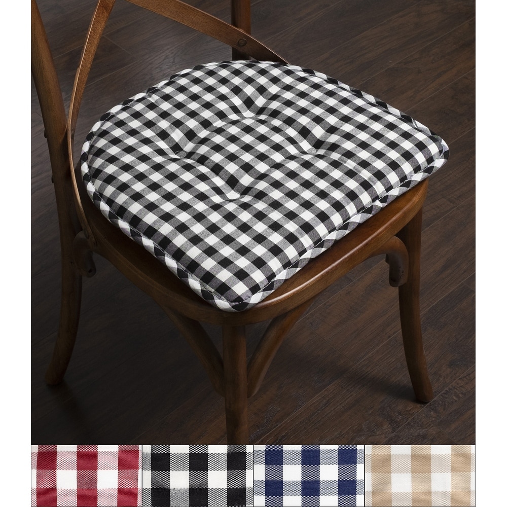 Sweet Home Collection Checkered Memory Foam U-Shape Non-Slip Chair Cushion Sets Black White Set of 6, Size: Black White - Set of 6