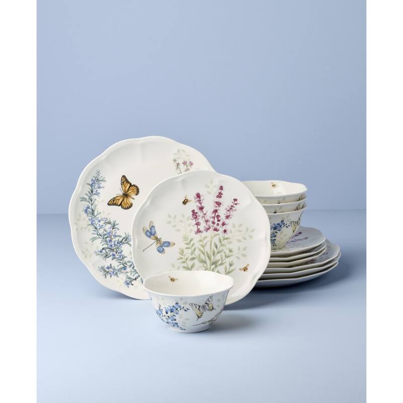 Lenox Butterfly Meadow Herbs Dinnerware Set, Service for 4