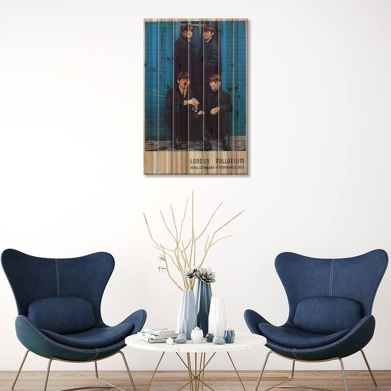 The Beatles 1963 Royal Command Performance Promotional Poster Print On Wood by Radio Days - Multi-Color
