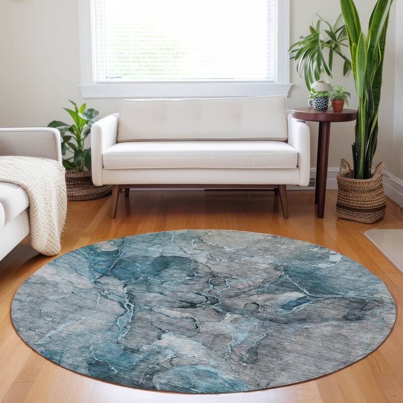 Machine Washable Indoor/ Outdoor Chantille Abstract Modern Rug
