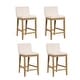 preview thumbnail 18 of 115, Gracie Modern Bar Stool, Boucle Upholstered Chair and Brushed Wooden Legs