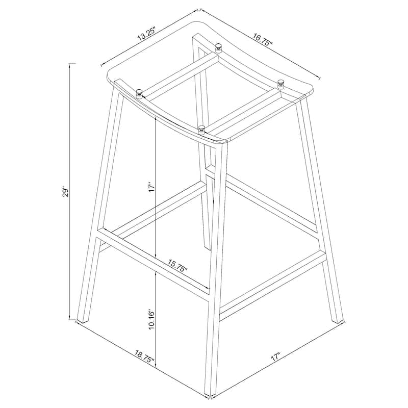 Jovani Acrylic Backless Stool Chrome (Set of 2)