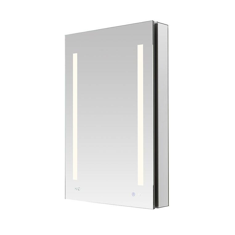AQUADOM Signature Royale 24W LED Medicine Cabinet Defogger, 3X LED Vertically Adjustable Magnifying Mirror, Electrical Outlets