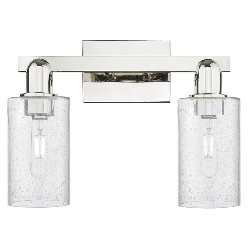 Innovations Lighting 716-2W-11-15 Clymer Vanity Clymer 2 Light 15" - Polished Nickel / Seedy