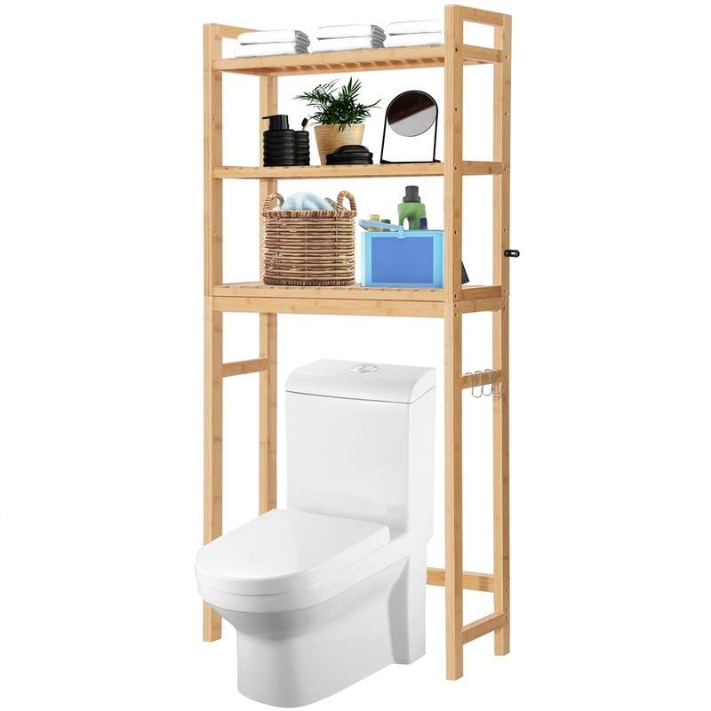 Over the Toilet Storage Cabinet - 10.3"D x24.8"W x 67"H - Natural