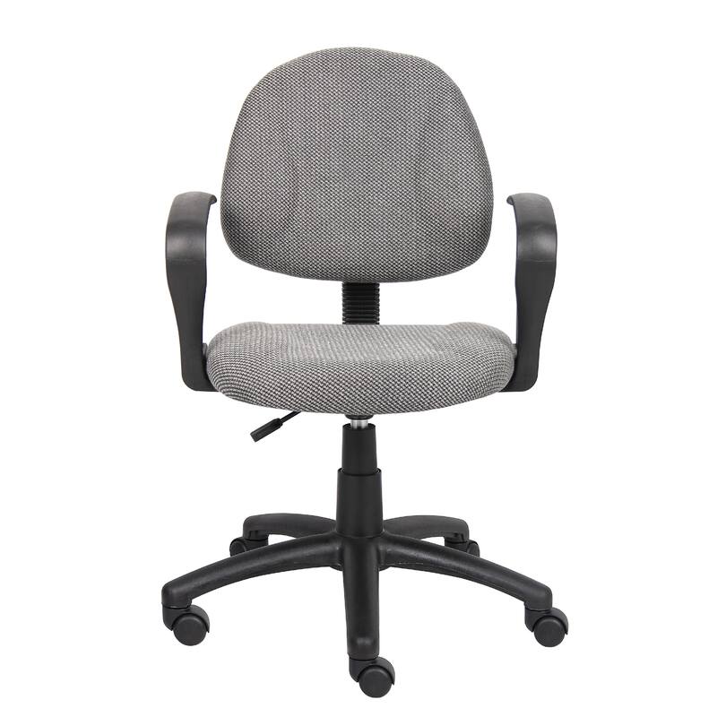 Jea Swivel Posture Chair, Loop Arms, Gray Tweed, Rolling Wheels