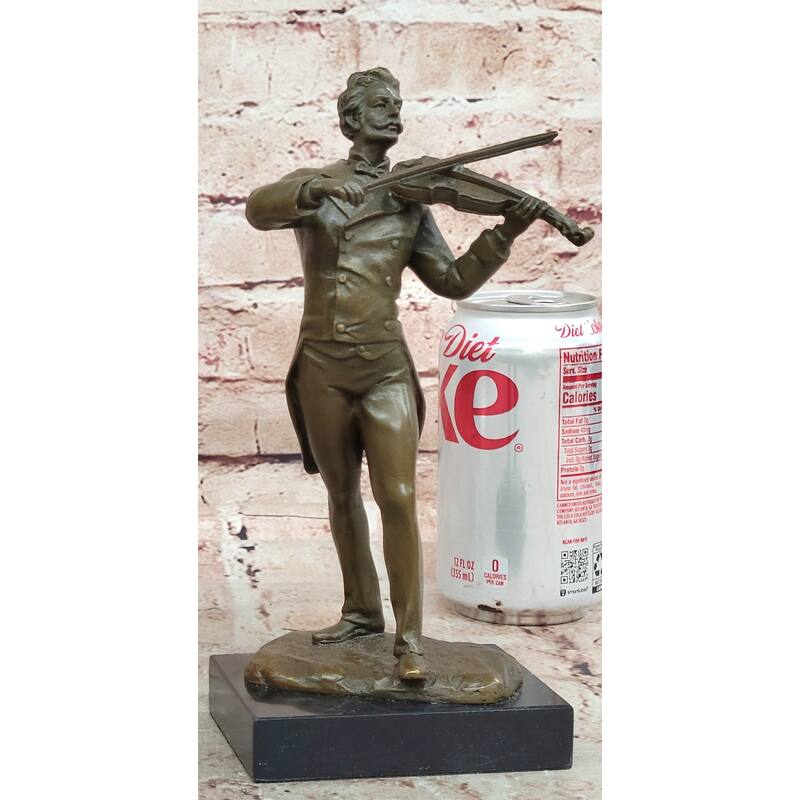 Bronze Sculpture Of Johann Strauss Playing The Violin Hot Cast Figurine Figure
