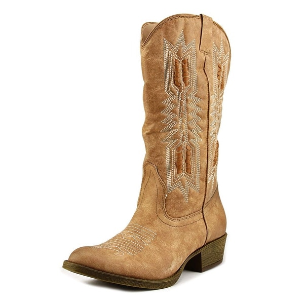 Coconuts By Matisse Chief Women Round Toe Canvas Nude Western Boot
