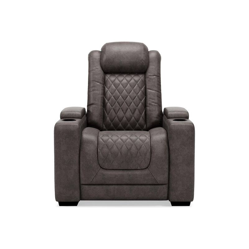 Signature Design by Ashley Hyllmont Gray Power Recliner with Adjustable Headrest