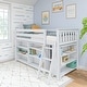 preview thumbnail 17 of 25, Max and Lily Twin-Size Low Loft with 3-Shelf Bookcase and 6-Shelf Bookcase White