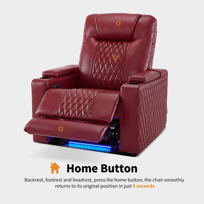 MCombo Power Recliner Chair with Adjustable Headrest, USB & Type C Port, LED Light HTS401